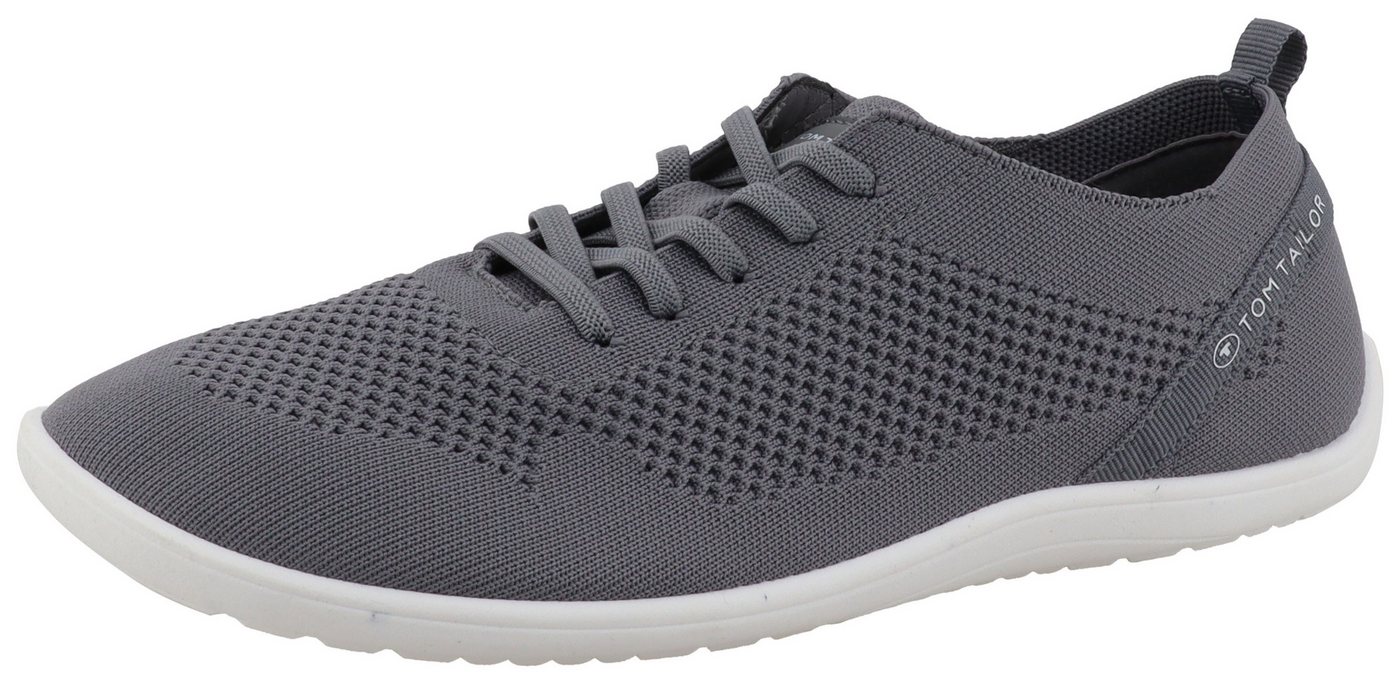 Tom Tailor Kawelo Barfußschuh Freizeitschuh, Halbschuh, Schnürschuh mit Logoschriftzug (grau)