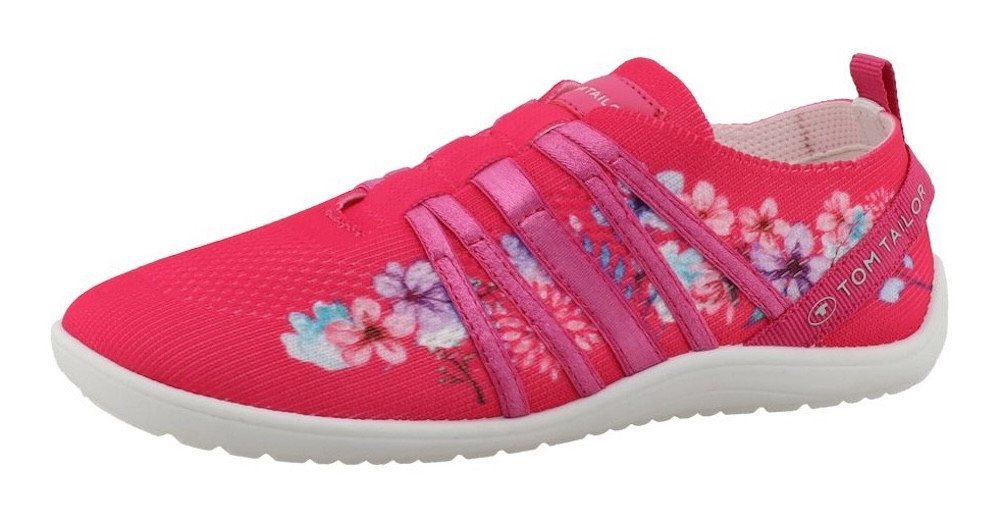 Tom Tailor Lidia Barfußschuh Freizeitschuh, Schlüpfschuh mit Blütenmuster (rosa)
