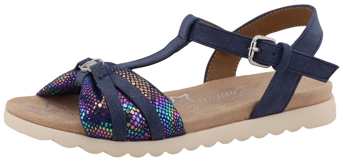 Tom Tailor Nani Riemchensandale Plateau, Sandalette mit Raffungen und Kontrastbesatz