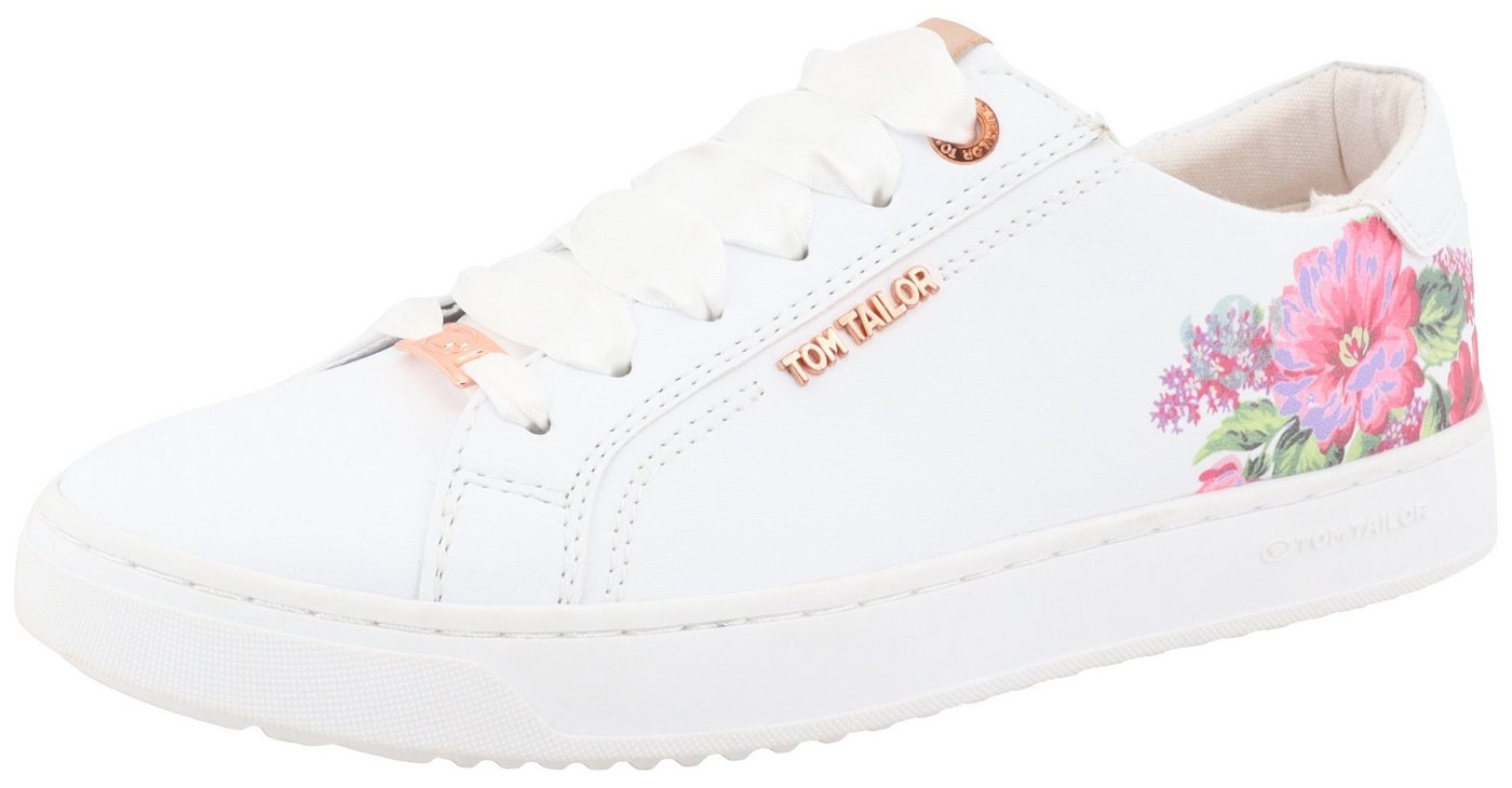 Tom Tailor Plateausneaker mit buntem Blütenprint, Freizeitschuh, Halbschuh, Schnürschuh