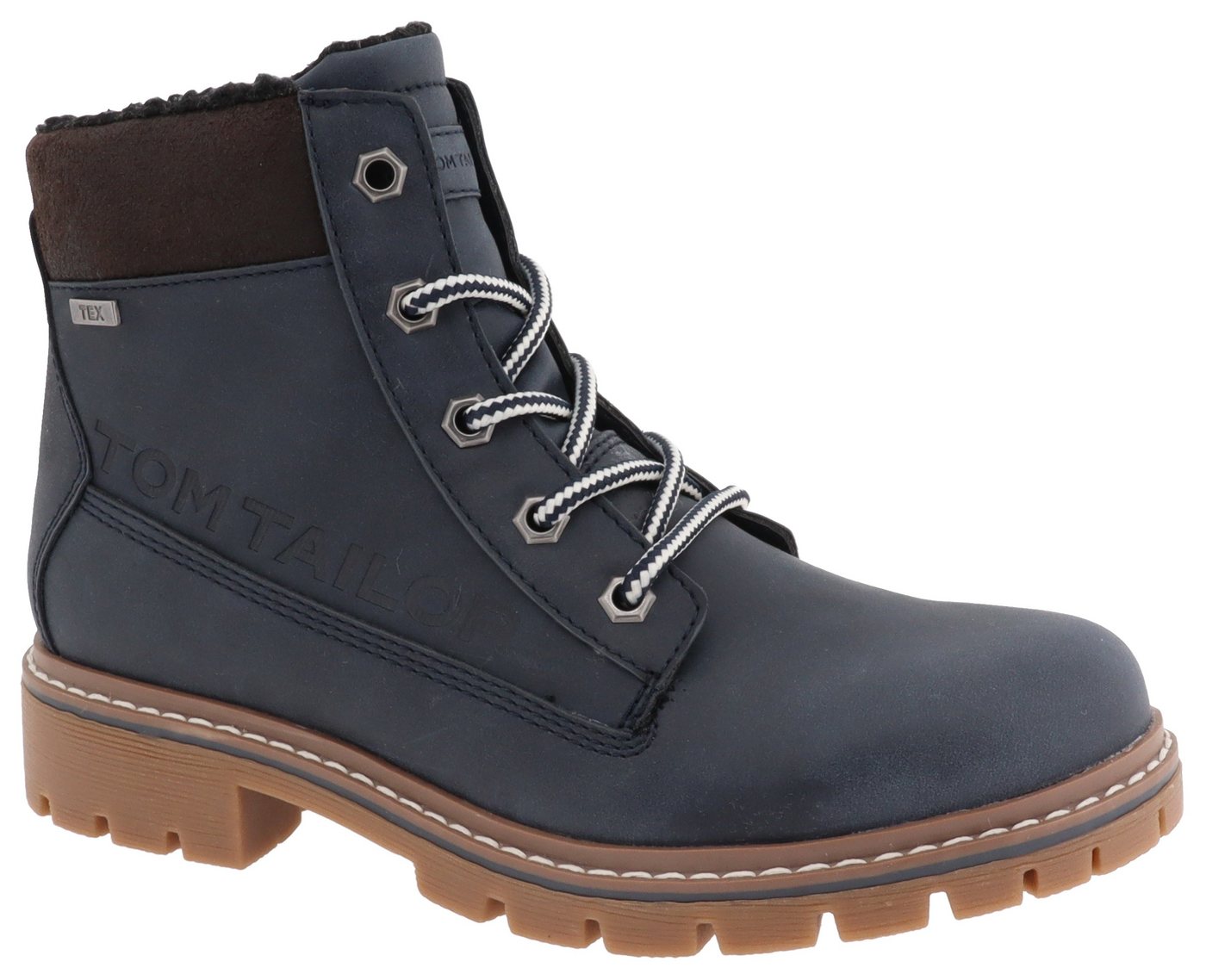 Tom Tailor Schnürboots mit gepolstertem Schaftrand, Komfortweite G
