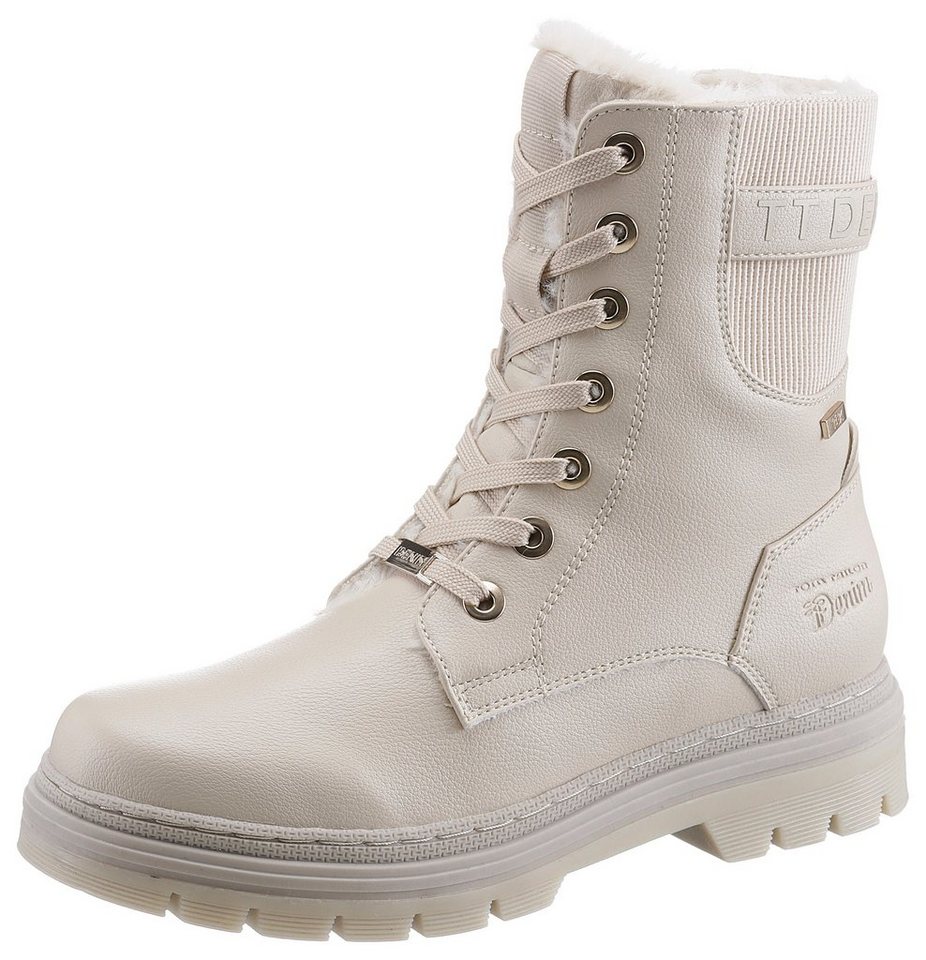Tom Tailor Schnürboots Winterstiefel mit Logoprägung an der Ferse