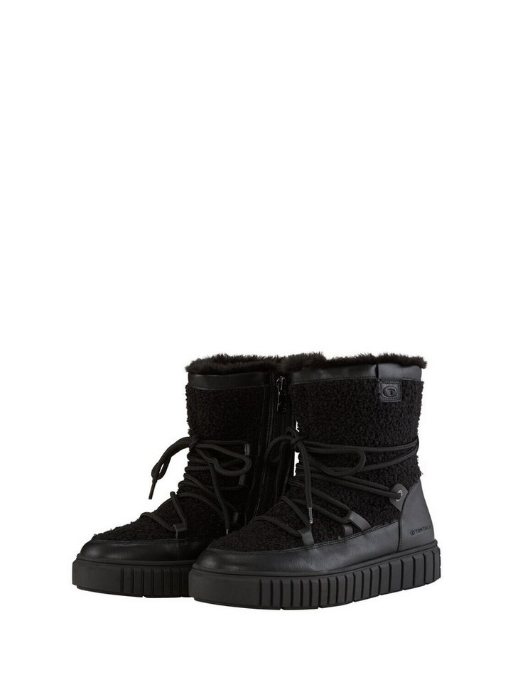 Tom Tailor Shoes Licence Schnürstiefel (1-tlg) Gefütterte Schneestiefel (schwarz)