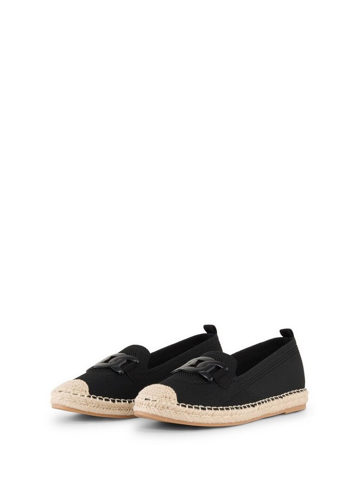Tom Tailor Shoes Licence Slipper (1-tlg) Flache Espadrilles mit Kontrastnähten (schwarz)