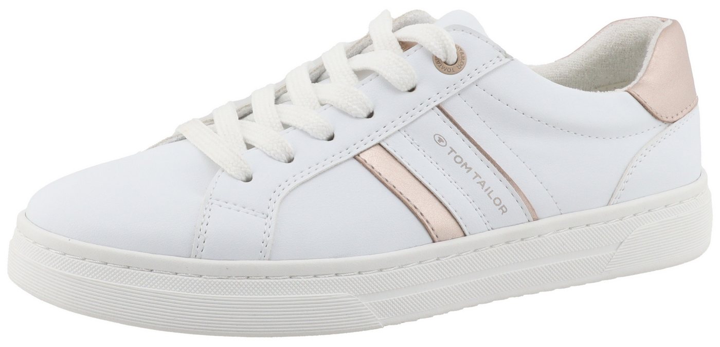 Tom Tailor Sneaker, Freizeitschuh, Halbschuh, Schnürschuh, Kontrastbesatz an der Ferse