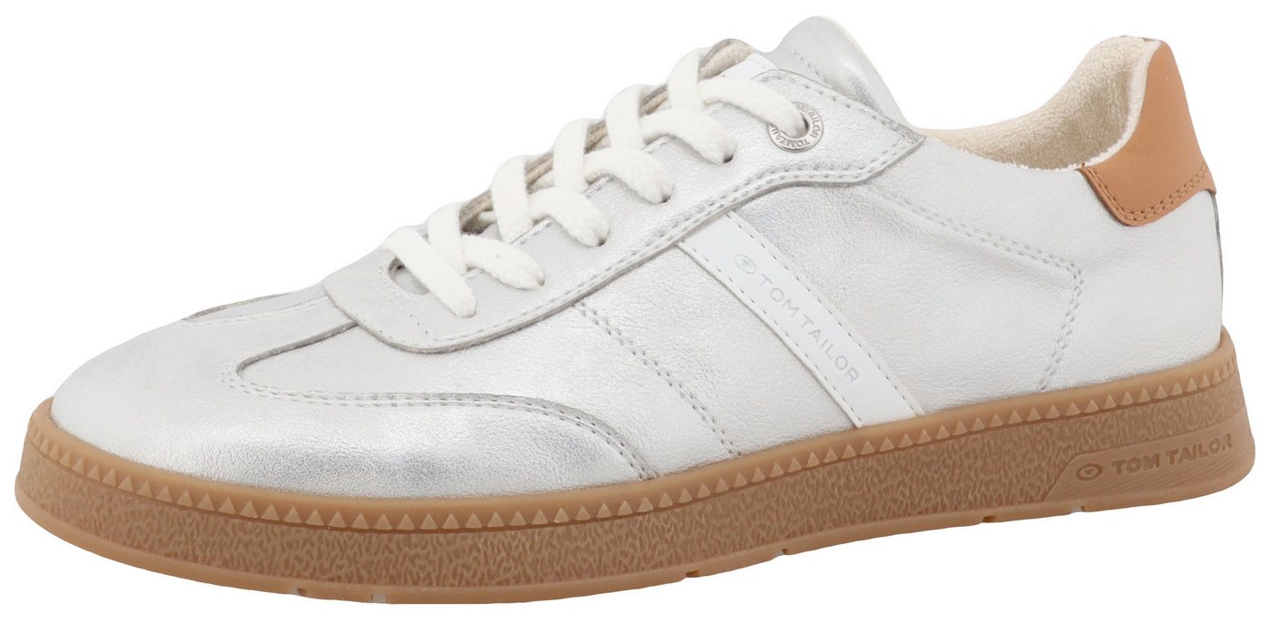 Tom Tailor Sneaker, Schnürer, Freizeitschuh, Halbschuh mit Kontrastbesatz an der Ferse