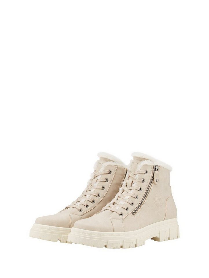 Tom Tailor Shoes Licence Schnürstiefel (1-tlg) Gefütterte Stiefel mit Fellimitat