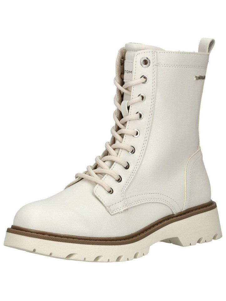 Tom Tailor Stiefelette Lederimitat Schnürstiefelette (weiß)