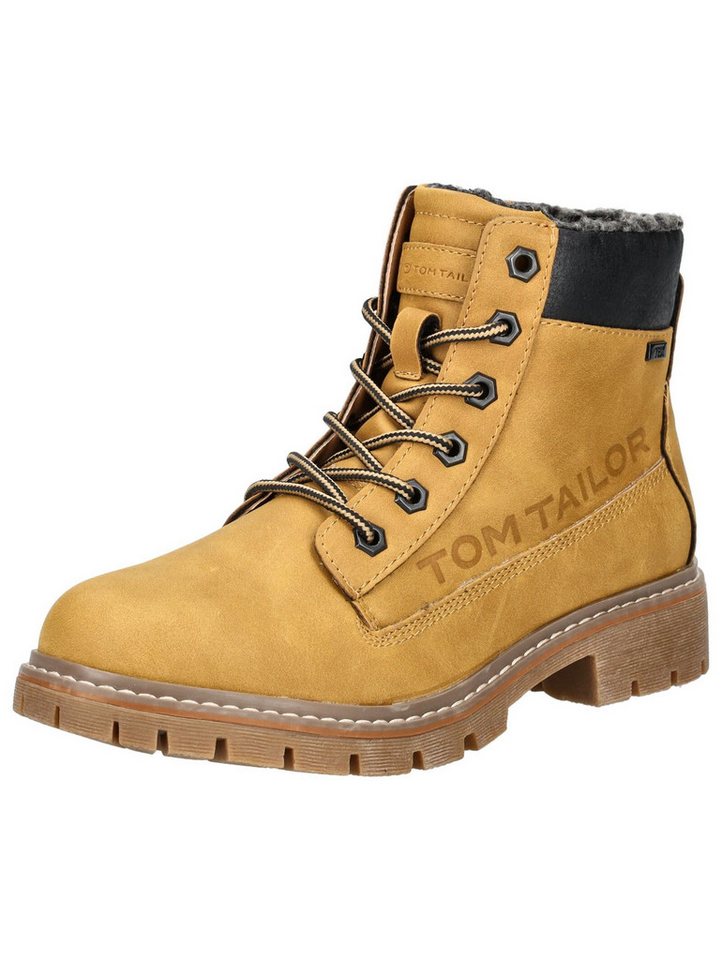 Tom Tailor Stiefelette Lederimitat/Textil Schnürstiefelette (braun)