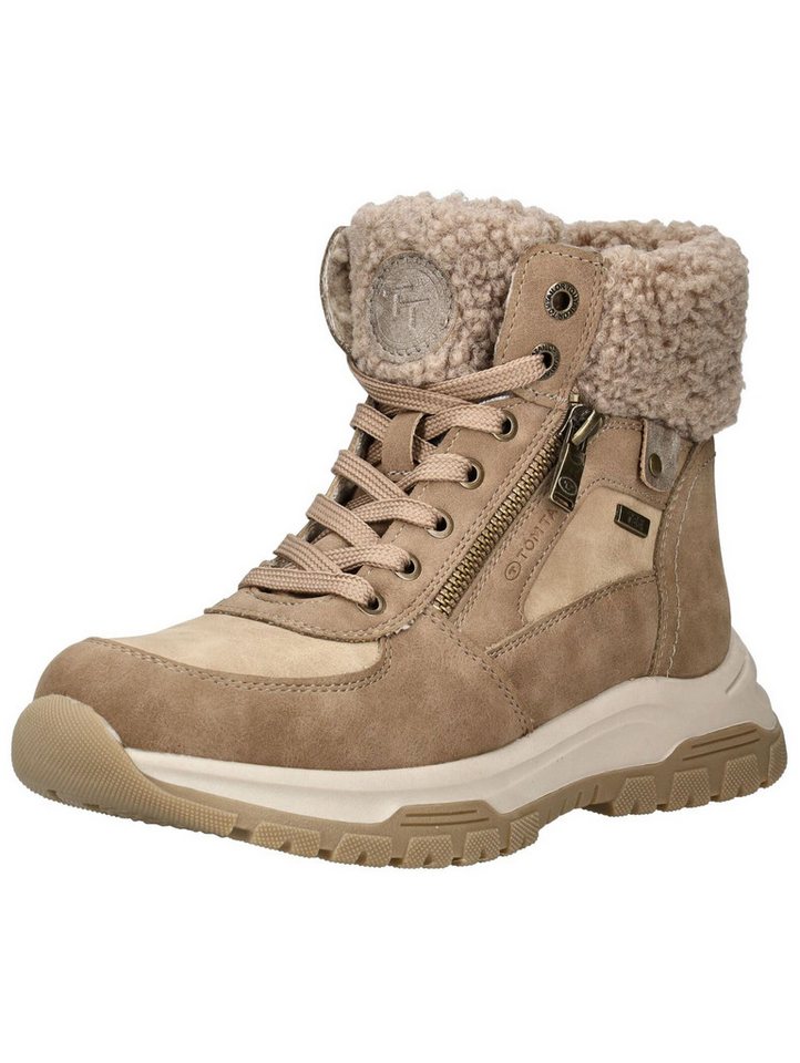 Tom Tailor Stiefelette Lederimitat/Textil . Schnürstiefelette (braun)
