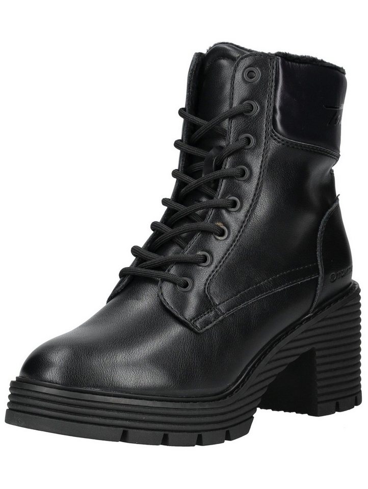 Tom Tailor Stiefelette Lederimitat/Textil . Schnürstiefelette (schwarz)