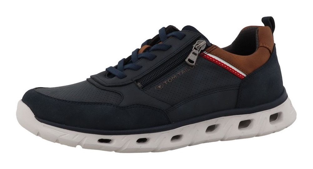 Tom Tailor Valter Sneaker Freizeitschuh, Halbschuh, Schnürschuh mit Kontrastbesätzen