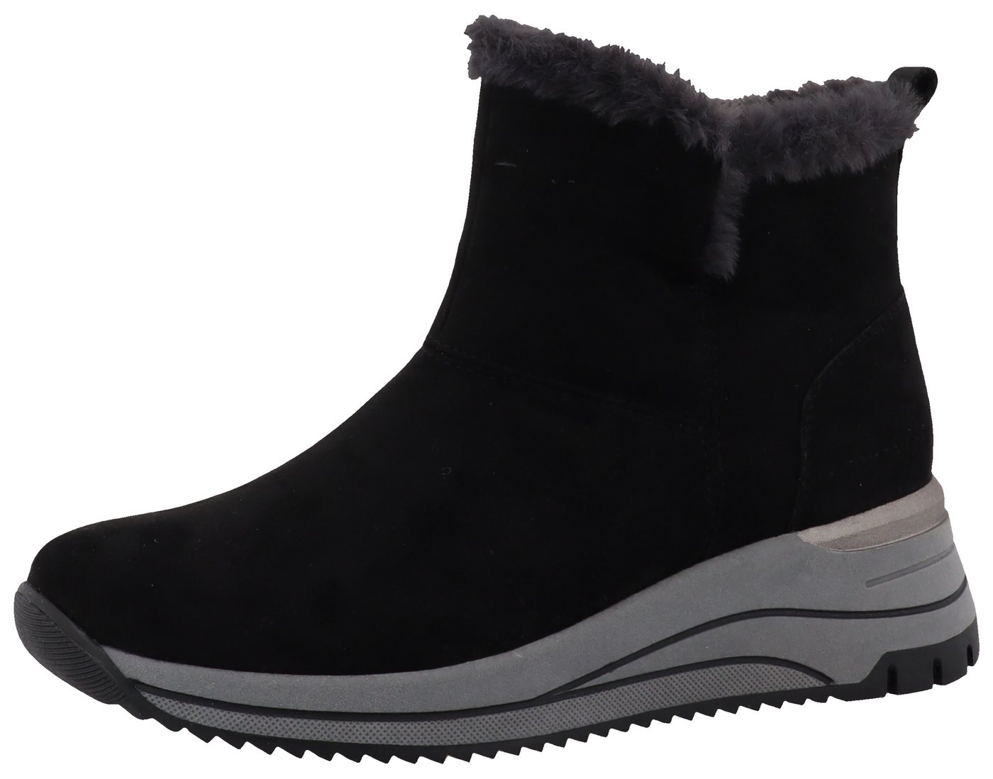 Tom Tailor Winterboots, Keilabsatz, Plateau, Stiefelette mit Fellimitat-Kragen
