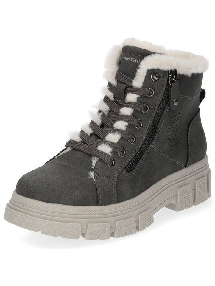 Tom Tailor Stiefelette Lederimitat/Textil . Schnürstiefelette (grau)