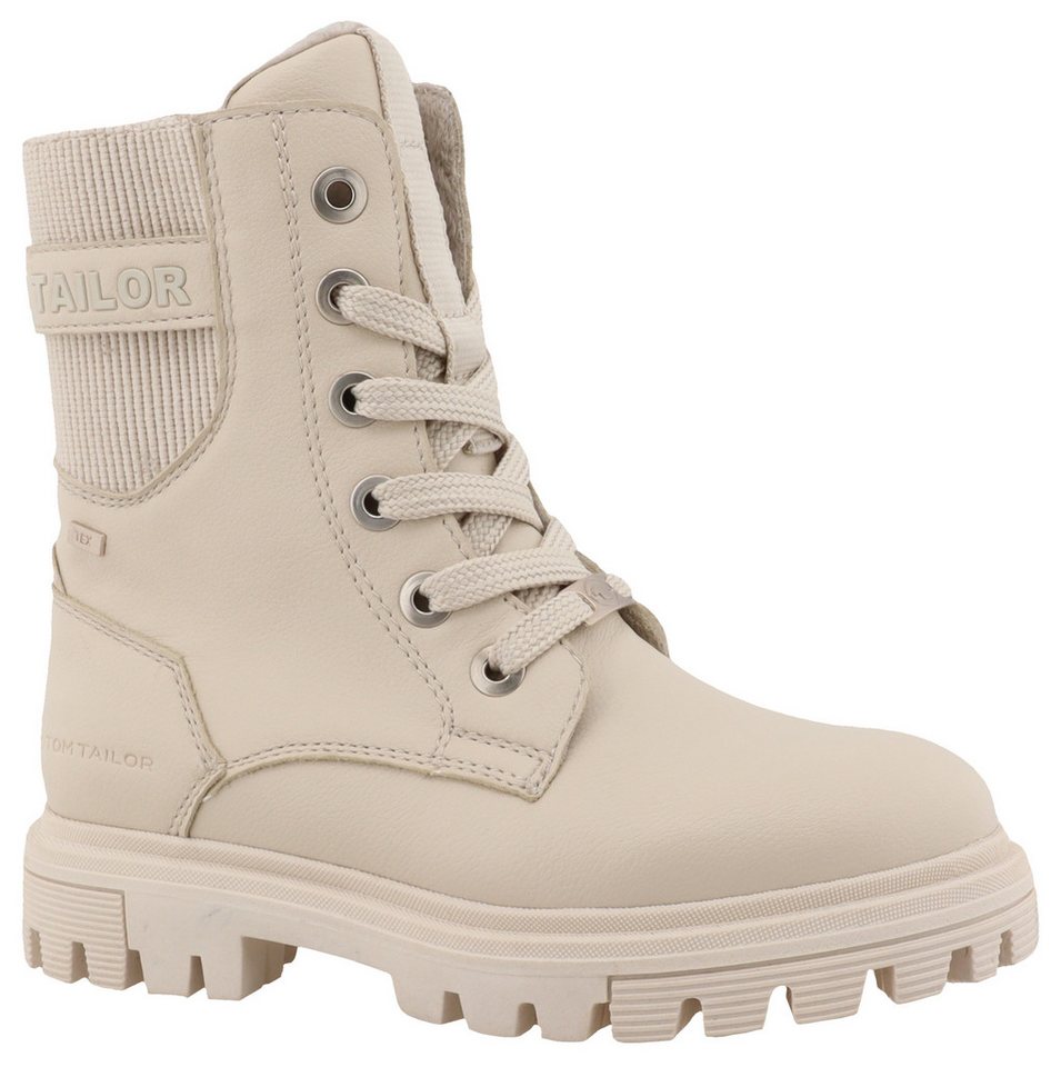 Tom Tailor Winterboots, Schnürstiefelette, Winterstiefelette mit TEX-Membran, bequeme Form (beige)