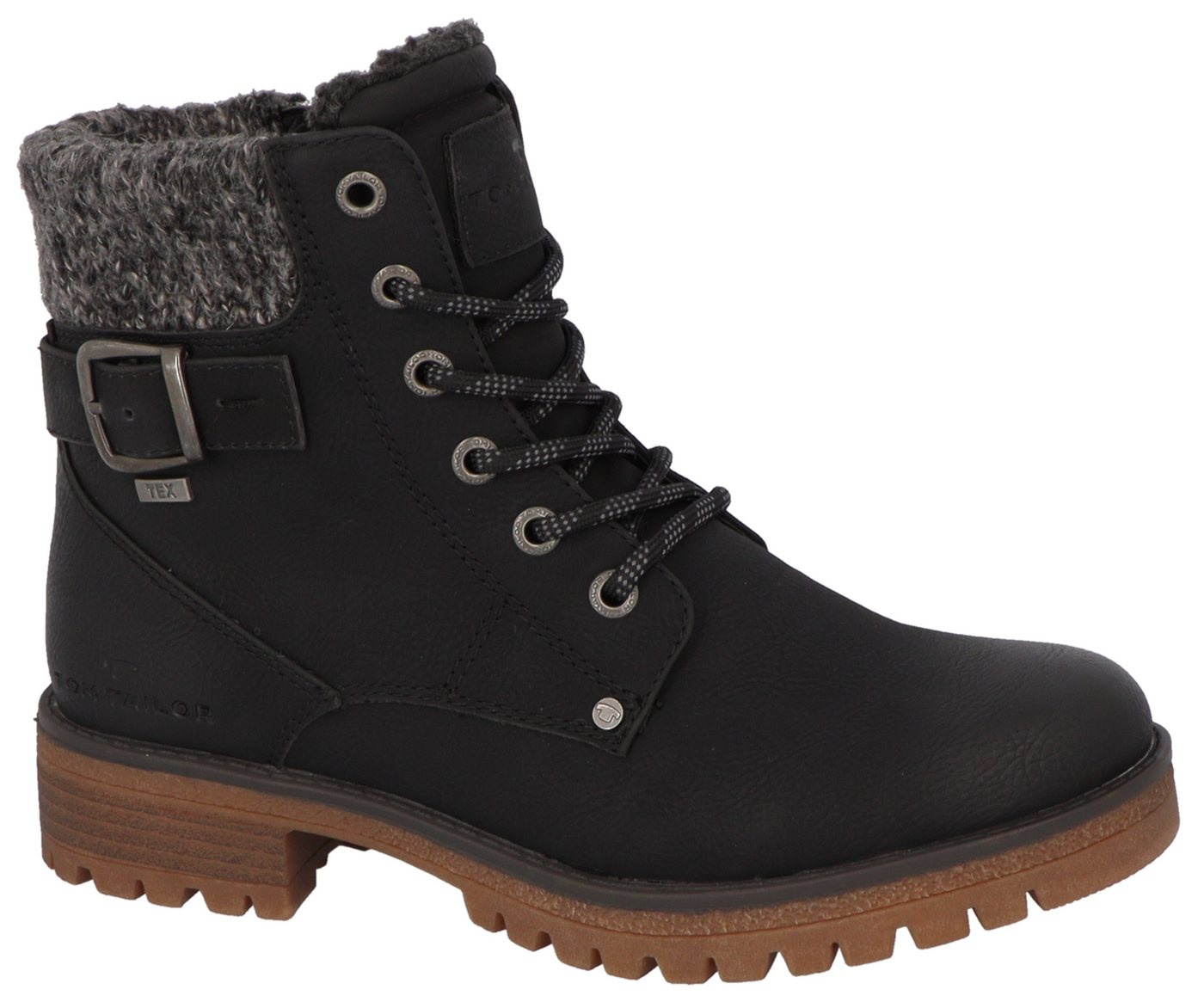 Tom Tailor Winterboots Workerboots, Hiking Boot mit Blockabsatz (schwarz)