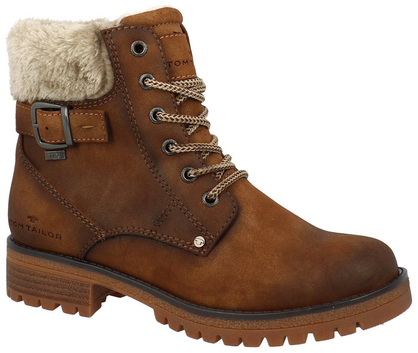 Tom Tailor Winterboots Workerboots, Hiking Boot mit Blockabsatz (whisky used)