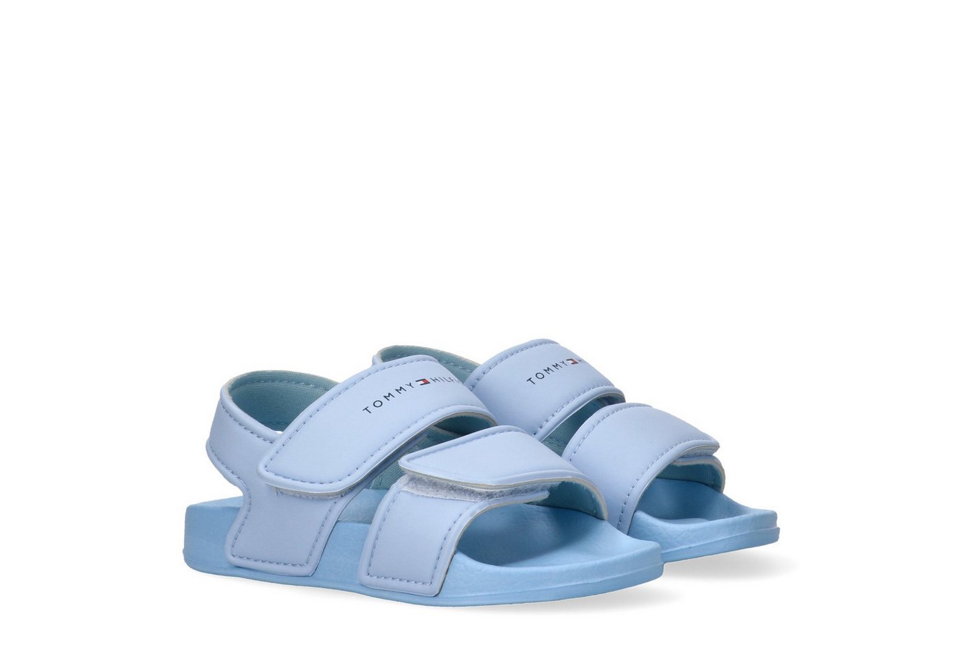 Tommy Hilfiger Badesandale Badeschuh, Wassersandale, Sommerschuh mit Klettverschlüssen (blau)