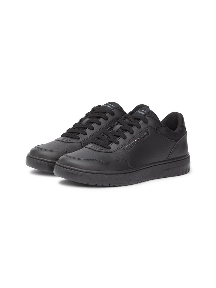 Tommy Hilfiger BASKET CORE LITE LTH BLOCK Sneaker, Freizeitschuh, Halbschuh, Schnürschuh mit seitlicher Logoverzierung (schwarz)