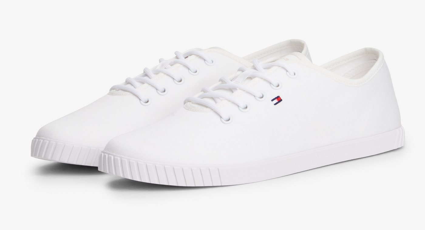 Tommy Hilfiger CANVAS LACE UP SNEAKER Sneaker, Freizeitschuh, Halbschuh, Schnürschuh mit gestickter Logoflagge