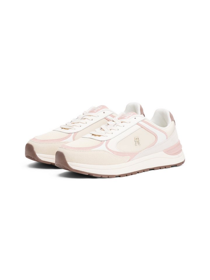 Tommy Hilfiger CASUAL FASHION RUNNER MIX Keilsneaker, Plateau, Freizeitschuh, Halbschuh, Schnürer mit TH-Logoapplikation