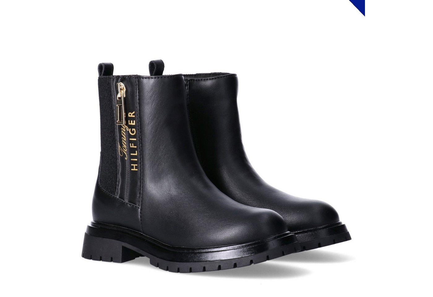 Tommy Hilfiger Chelseaboots Stiefelette mit Zierreißverschluss an der Außenseite