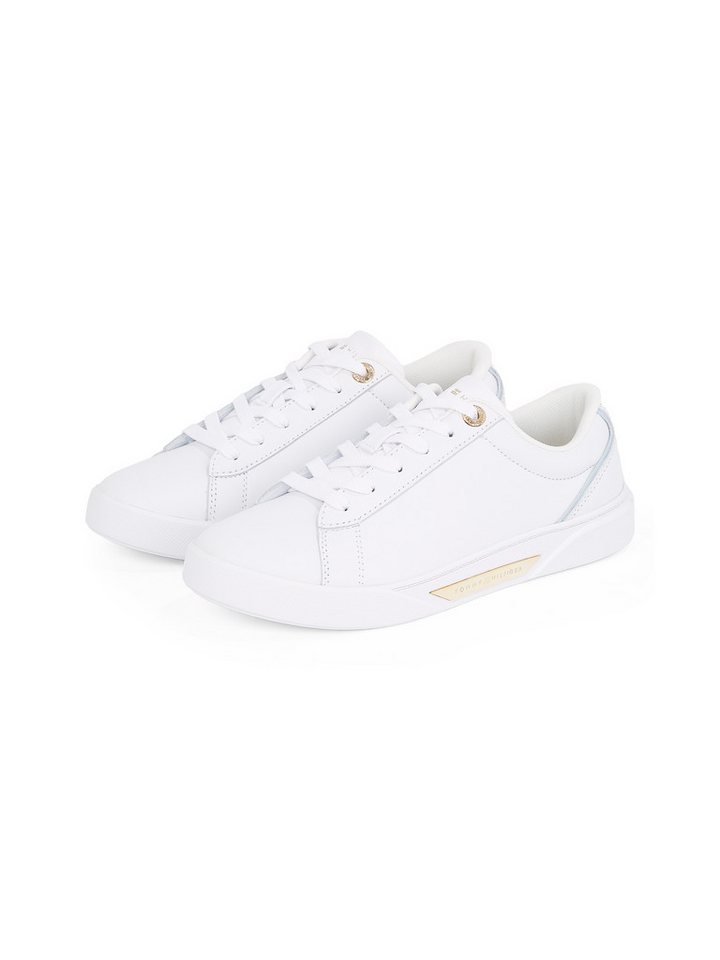 Tommy Hilfiger CHIC COURT SNEAKER Plateausneaker, Freizeitschuh, Halbschuh, Schnürschuh, goldfarbenes Schmuckelement