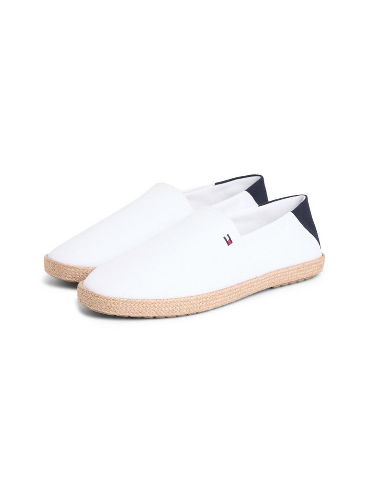 Tommy Hilfiger CORE HILFIGER ESPADRILLE TEXTILE Espadrille Slipper, Schlupfschuh, Flats mit typischem Jutebezug (weiß)