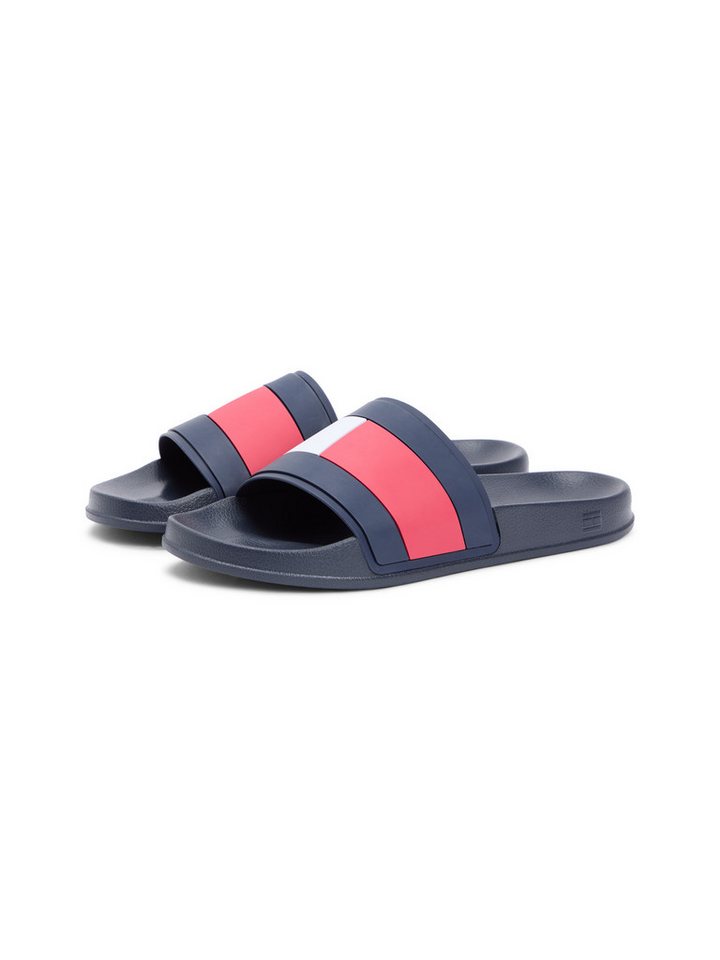 Tommy Hilfiger CORE HILFIGER FLAG POOL SLIDE Pantolette Strandschuh, Flats, Schlupfschuh in typischen Tommy Farben