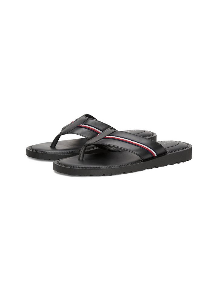 Tommy Hilfiger CORE HILFIGER TOE POST LH SANDAL Zehentrenner, Sommerschuh, Strandschuh, Dianette mit Streifen in Tommy-Farben