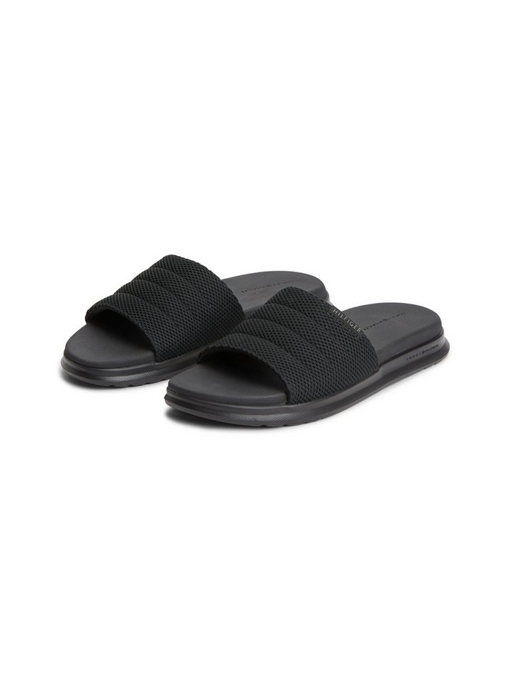 Tommy Hilfiger DUAL DENSITY TEXTILE POOL SLIDE Pantolette Sommerschuh, Poolslides mit modischer Ziersteppung