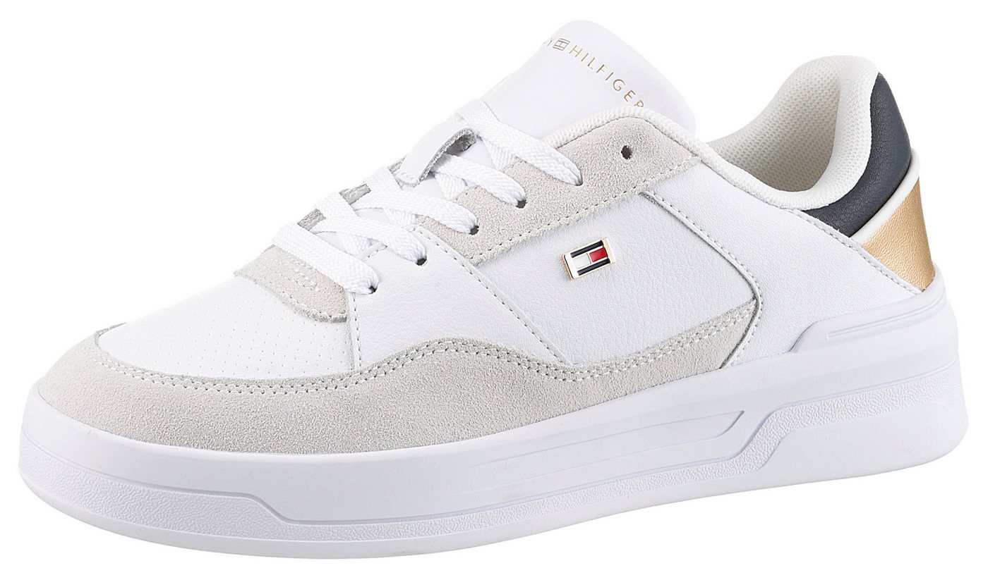 Tommy Hilfiger ESSENT BASKET SNEAKER METALLIC Plateausneaker, Freizeitschuh, Halbschuh, Schnürschuh mit seitlicher Logoflagge