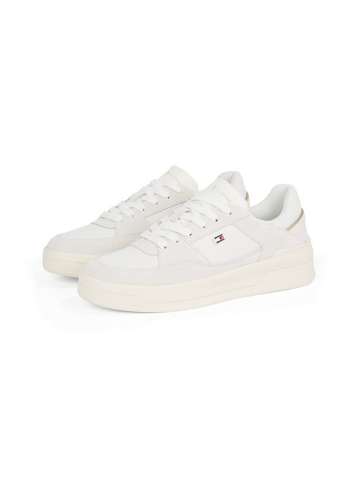 Tommy Hilfiger ESSENTIAL BASKET SNEAKER Plateausneaker, Freizeitschuh, Halbschuh, Schnürer mit Logoflaggen-Emblem