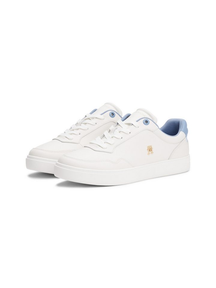 Tommy Hilfiger ESSENTIAL ELEVATED COURT SNEAKER Plateausneaker, Freizeitschuh, Halbschuh, Schnürer mit Ziernähten und Kontrastbesatz