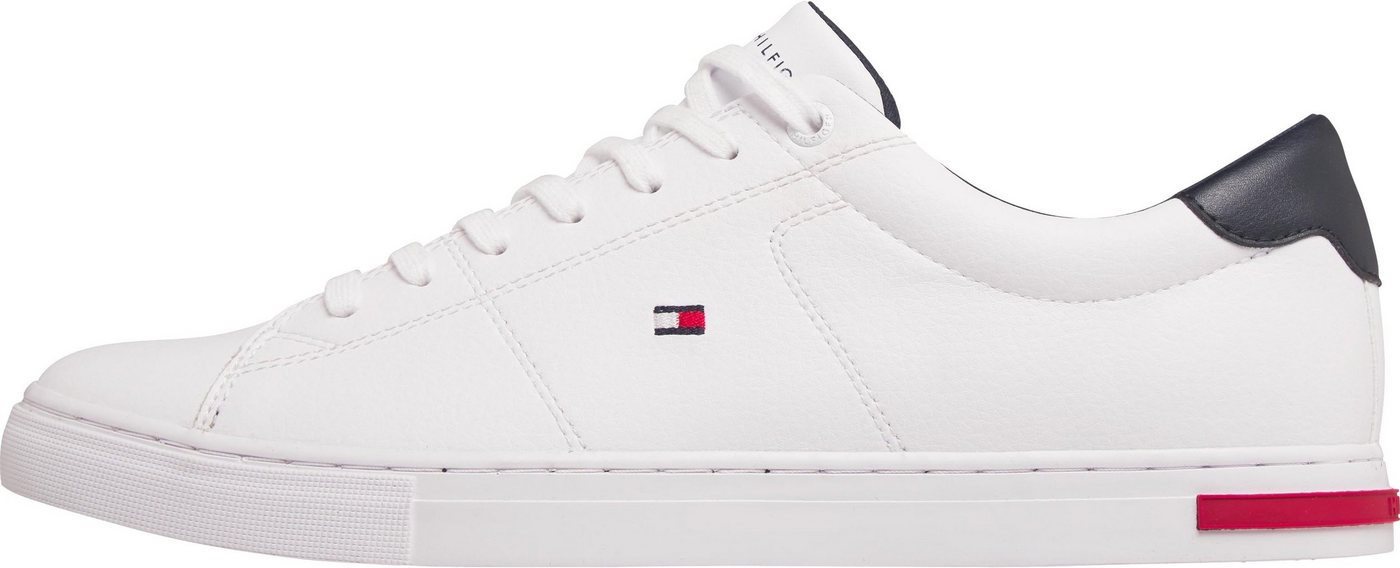 Tommy Hilfiger ESSENTIAL LEATHER DETAIL VUL Sneaker, Freizeitschuh, Halbschuh, Schnürschuh mit gepolstertem Schaftrand
