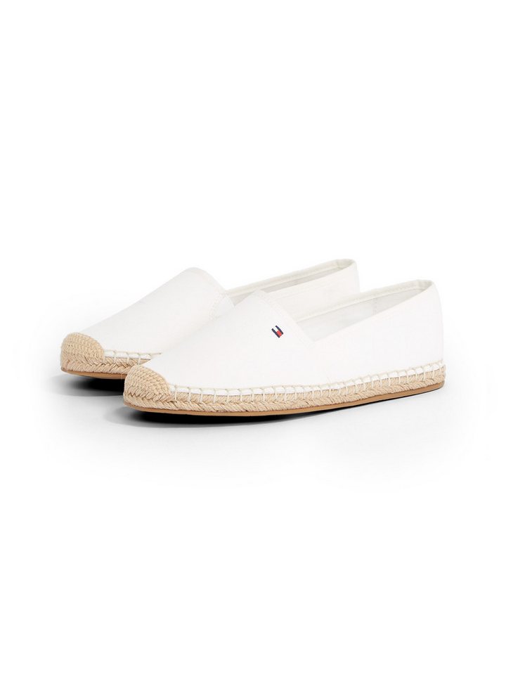Tommy Hilfiger FLAG CANVAS ESPADRILLE Espadrille, Slipper, Flats, Bequemschuh mit Jutebezug und Ziernähten (weiß)