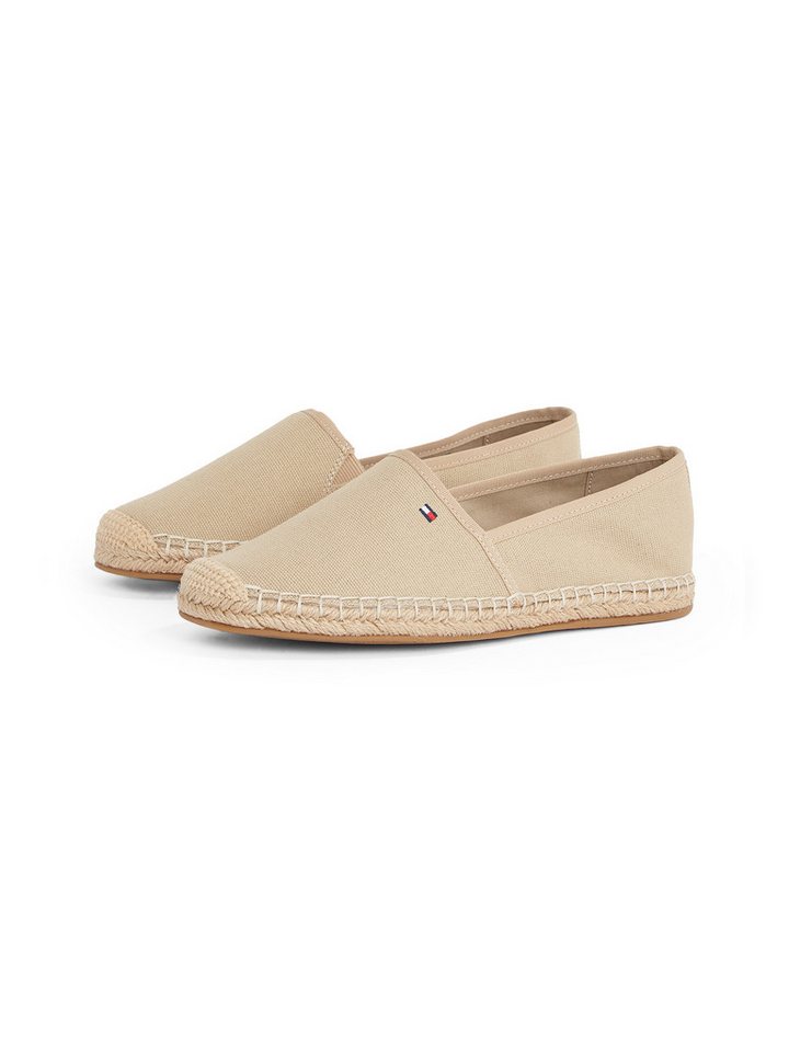 Tommy Hilfiger FLAG CANVAS ESPADRILLE Espadrille, Slipper, Flats, Bequemschuh mit Jutebezug und Ziernähten (beige)