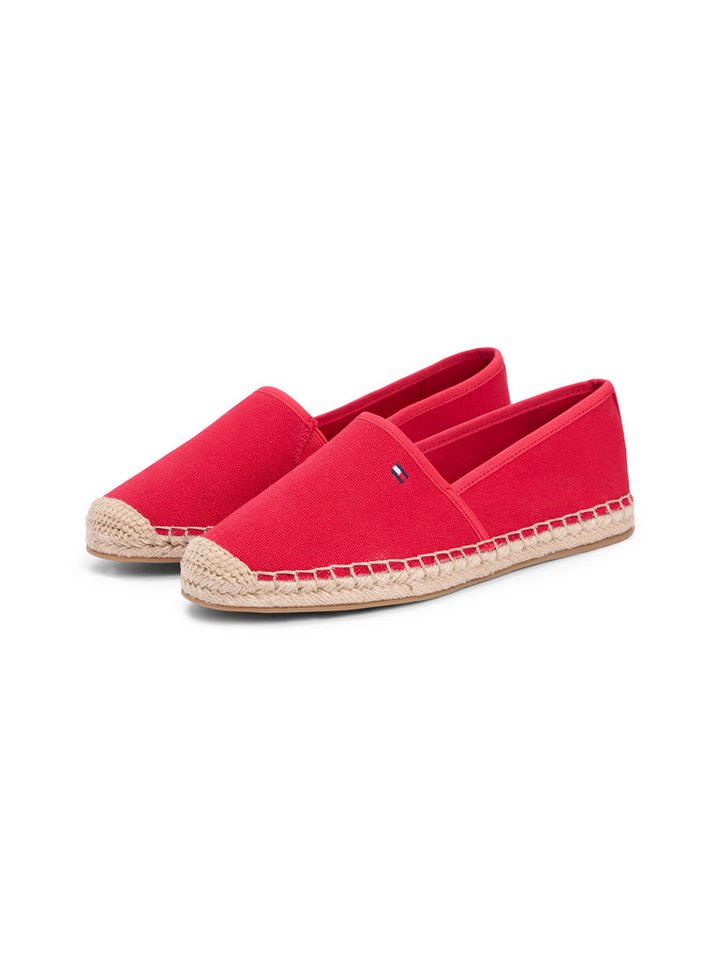 Tommy Hilfiger FLAG CANVAS ESPADRILLE Espadrille,Slipper,Flats,Bequemschuh mit Jutebezug und Ziernähten, schmale Form (rot)