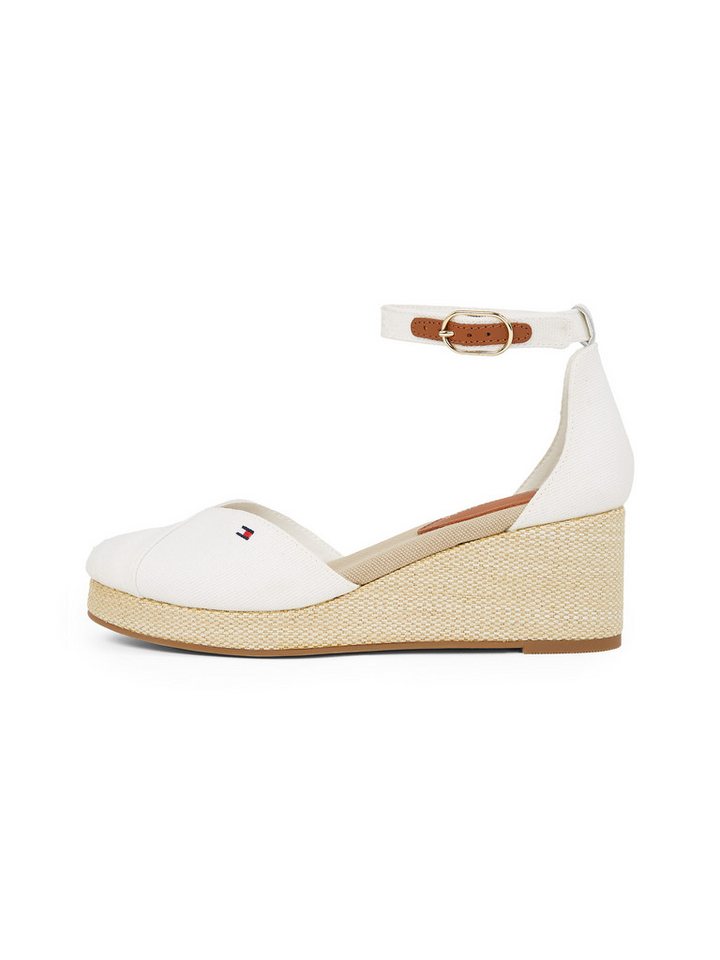 Tommy Hilfiger FLAG CLOSED TOE MID WEDGE ESPAD Keilsandalette, Riemchensandale, Sommerschuh mit verstellbarer Schnalle