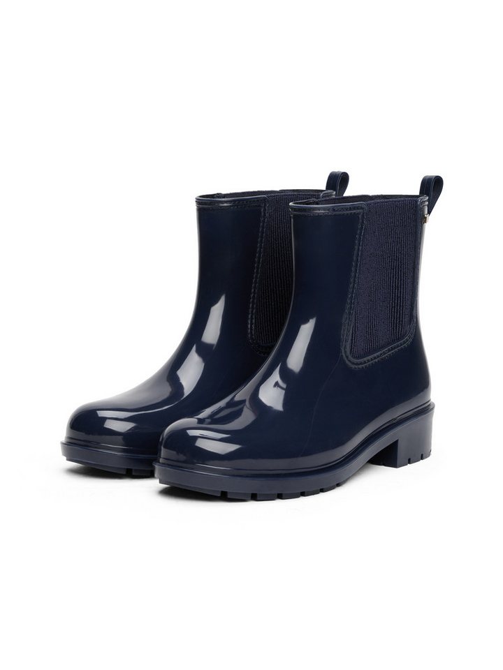 Tommy Hilfiger FLAG HARDWARE RAINBOOT Chelseaboots, Blockabsatz, Schlupfboots, Gummistiefel mit Logo-Emblem