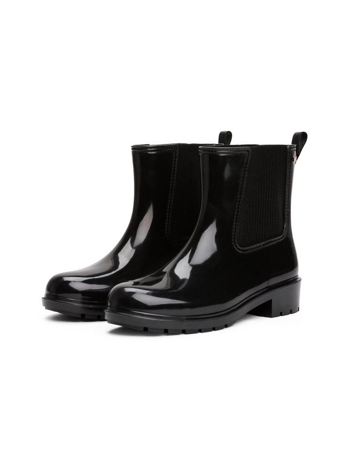 Tommy Hilfiger FLAG HARDWARE RAINBOOT Chelseaboots, Blockabsatz, Schlupfboots, Gummistiefel mit Logo-Emblem