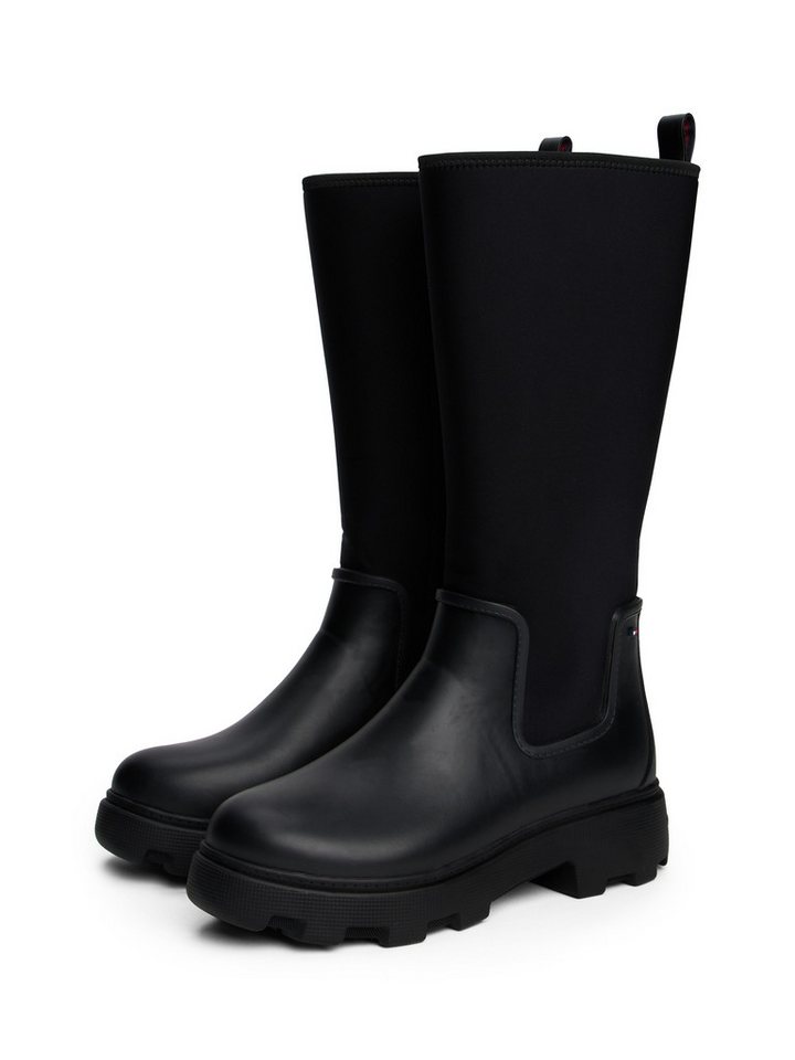 Tommy Hilfiger FLAG LONG RAINBOOT WARM LINING Gummistiefel, Blockabsatz, Langschaftstiefel mit elastischem Schaft