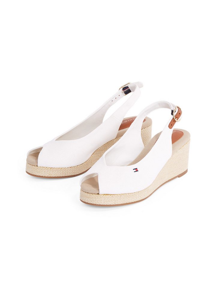 Tommy Hilfiger FLAG MID WEDGE ESPAD SLINGBACK Keilsandalette, Plateau, Sommerschuh, Riemchensandale mit verstellbarer Schnalle