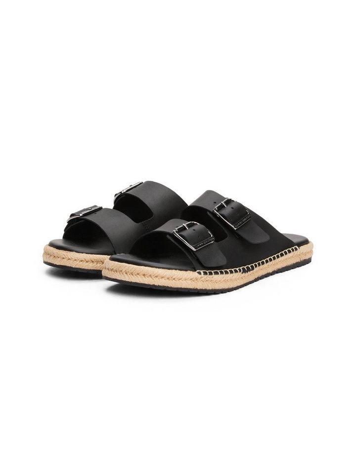 Tommy Hilfiger FLEX JUTTE HILFIGER LTH SANDAL Pantolette, Sommerschuh, Schlupfschuh mit Ziernähten