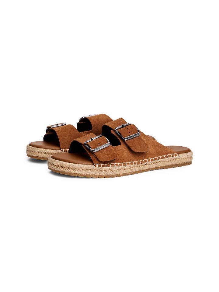 Tommy Hilfiger FLEX JUTTE HILFIGER SUEDE SANDAL Pantolette, Sommerschuh, Schlupfschuh mit verstellbaren Schnallen