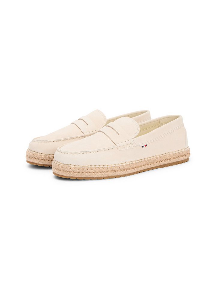 Tommy Hilfiger FLEXIBLE HILFIGER SDE ESPADRILLE Espadrille Sommerschuh, Slipper, Loafer mit angesagtem Zierriegel (beige)