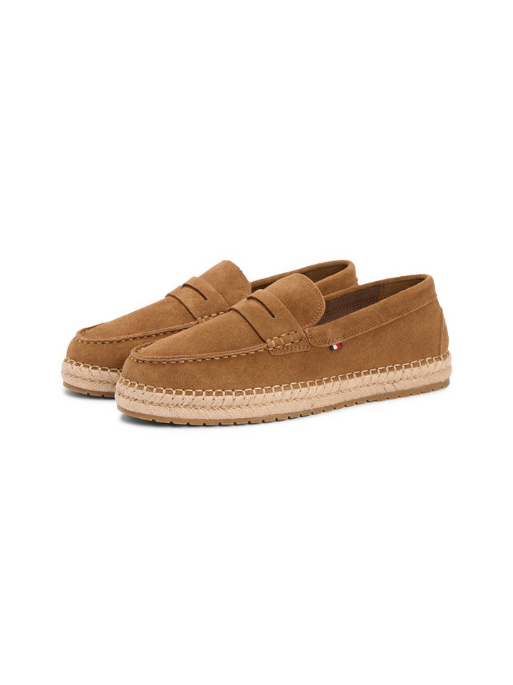 Tommy Hilfiger FLEXIBLE HILFIGER SDE ESPADRILLE Espadrille Sommerschuh, Slipper, Loafer mit angesagtem Zierriegel (braun)