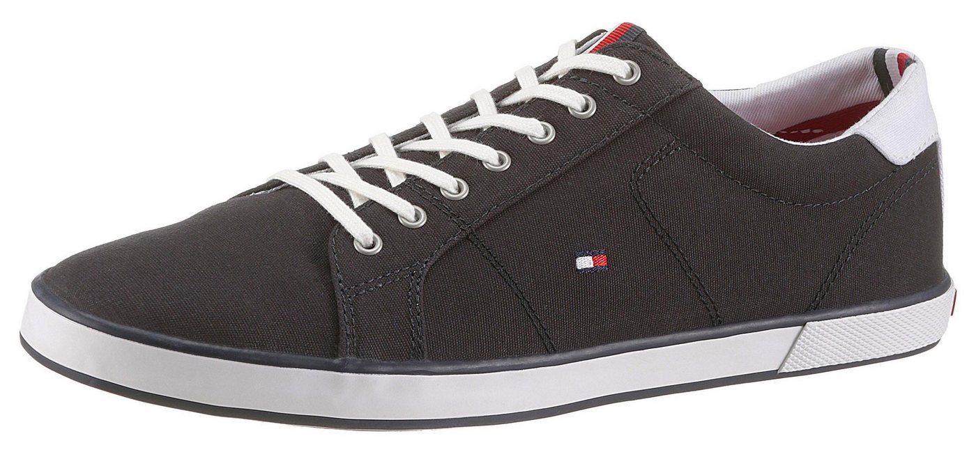 Tommy Hilfiger H2285ARLOW 1D Sneaker, Freizeitschuh, Halbschuh, Schnürer mit seitlicher Flaggen-Stickerei (blau/weiß)