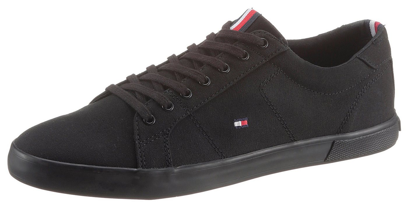 Tommy Hilfiger H2285ARLOW 1D Sneaker, Freizeitschuh, Halbschuh, Schnürer mit seitlicher Flaggen-Stickerei (schwarz)