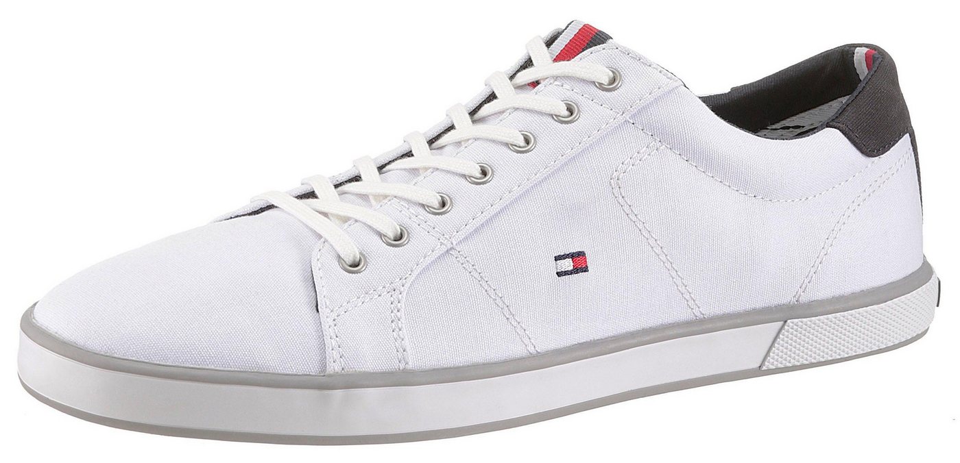 Tommy Hilfiger H2285ARLOW 1D Sneaker, Freizeitschuh, Halbschuh, Schnürer mit seitlicher Flaggen-Stickerei (schwarz/weiß)